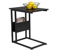 Tavolino da divano antigraffio Tavolino con contenitore Tavolino da caffè a forma di C Comodino Tavolo per laptop Piano in MDF con struttura in metallo