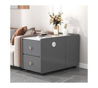 Tavolino da divano, in ardesia, leggero, di lusso, mobiletto ad angolo per soggiorno, divano, tavolino laterale creativo (grigio, 80 x 50 x 60 cm)