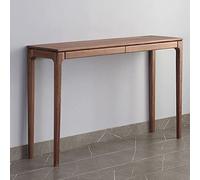 Tavolino da Divano Moderno di metà secolo, con 4 Gambe, in Legno, Rettangolare, Contenitore, in Noce, Stile nordamericano, Nuovo Cinese, con Striscia Lunga, da appoggiare al Muro, Marrone, 50"L x 14"