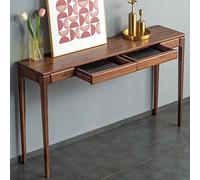 Tavolino da Divano Moderno di metà secolo, con 4 Gambe, in Legno, Rettangolare, Contenitore, in Noce, Stile nordamericano, Nuovo Stile Cinese, con Striscia Lunga, da appoggiare al Muro, Marrone, 54"L