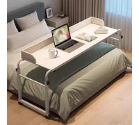 Tavolino Da Divano Per Pc,Tavolino Sopraletto Regolabile Da 115-210 Cm Con Ruote Generico Tavolino Da Letto Regolabile Scrivania Portatile Con Ruote Rimovibili(Color:Bianco)