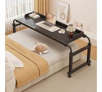 Tavolino Da Divano Per Pc,Tavolino Sopraletto Regolabile Da 115-210 Cm Con Ruote Generico Tavolino Da Letto Regolabile Scrivania Portatile Con Ruote Rimovibili(Color:Nero)