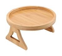 Tavolino da Divano, Tavolino da Divano, Struttura in Legno, Vassoio con Clip Sul Bracciolo, Vassoio Pieghevole per Divano, Vassoio con Clip per Divano, Vassoio con Design Rotondo
