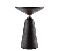 Tavolino da Divano Tavolino in legno massello, tavolino rotondo rotondo for soggiorno, tavolino da caffè moderno for decorazioni for la casa, completamente assemblato, 13,7'' x 22'' Tavolino da Salott