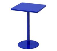 Tavolino da esterno piccolo, in ferro, quadrato, colore blu, tavolino versatile per reception e negozio di tè al latte, 60 x 72 cm, ideale per spazi esterni