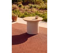 Tavolino da esterno rotondo Arya, Ø 50 x 38 cm, Beige e teak