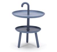 Tavolino da Giardino Ø41x55 cm 2 Ripiani in Polipropilene Grigio