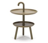 Tavolino da Giardino Ø41x55 cm 2 Ripiani in Polipropilene Verde