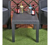 Tavolino da giardino in plastica effetto rattan, tavolino da caffè per esterni (antracite)