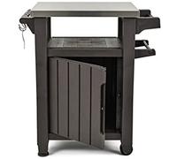 Tavolino da Giardino per Barbecue con Ruote 70x90x54 cm in Resina Keter Unity Antracite