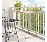 Tavolino da Giardino Pieghevole Beige 90x51x75 cm in Polyrattan, Foldable Outdoor Coffee Table, Lightweight Patio Side Table for Balcony Garden Terrace, Weather-Resistant & Easy to Clean