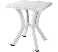 Tavolino da Giardino Quadrato Cm 60 x 60 x 70 h in Resina effetto intrecciato colore Bianco - RIGOL-ELITE BIA