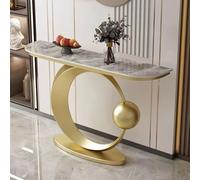 Tavolino da ingresso,tavolino in stile moderno,base in finto marmo,con supporto in metallo dietro il divano;ingressi e ingressi; si adatta a un arredamento(B,120*30*80cm/47.2*11.8*31.5in)