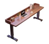 Tavolino da Letto con 4 Ruote,Tavolino da Divano per Pc,Comodino Altezza Regolabile Tavolo da caffè Carrello in Legno Metallo per Soggiorno Camera da Letto Ufficio(A,180x50x68cm/70.8x19.7x26.8")