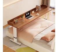 Tavolino da Letto con 4 Ruote,Tavolino da Divano per Pc,Comodino Altezza Regolabile Tavolo da caffè Carrello in Legno Metallo per Soggiorno Camera da Letto Ufficio(C,180x40x68cm/70.8x15.7x26.8")