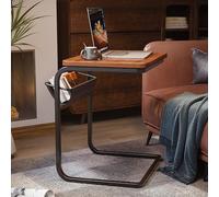 Tavolino da letto con design a forma di C, scorre sotto il divano per una facile conservazione, ideale per soggiorno e camera da letto, snack e convenienza