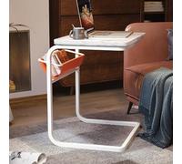Tavolino da letto con design a forma di C, scorre sotto il divano per una facile conservazione, ideale per soggiorno e camera da letto, snack e convenienza