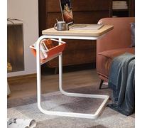 Tavolino da letto con design a forma di C, scorre sotto il divano per una facile conservazione, ideale per soggiorno e camera da letto, snack e convenienza