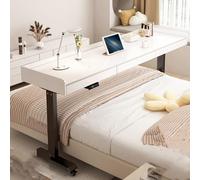 Tavolino da letto con ruote, altezza regolabile per un facile utilizzo, sollevatore elettrico, postazione di lavoro compatta con contenitore per uso a letto