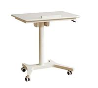 Tavolino da Letto con Ruote, Tavolino Mobile da Salotto, Carrello servitore con ripiani inclinabili, Soggiorno Camera da Letto, casa, ufficio, ospedale(White,70x50cm)