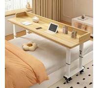 Tavolino da Letto e Divano Ruote,Tavolino Mobile, Scrivania per Laptop Tavolino Regolabile in Altezza 65-95cm Tavolino per Mangiare e Lavorare da Ospedale e Salotto(A,170x40x68cm/66.9x15.7x26.8")