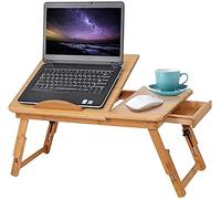 Tavolino da Letto in Bambù per PC Portatile, Tavolino da Letto in bambù supporto regolabile per tablet