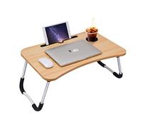 Tavolino da Letto Marrone Colazione Pieghevole Tavolo Letto Regolabile e Portatile per Laptop PC Supporto Notebook Computer Tablet 60x40x28cm (Marrone)