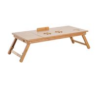 Tavolino da Letto per PC Pieghevole e Inclinabile con Cassetto 72x35x22-30 Colore Legno