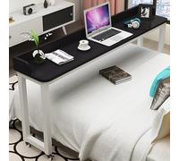 Tavolino da Letto Portatile con ruote, Tavolino servitore tavolo da lavoro sopra il letto con deflettori, scrivania ribaltabile for anziani tavolo da pranzo(Black A,190cm/74.8in)