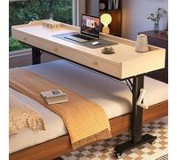 Tavolino da Letto Regolabile,Scrivania per Computer Portatile,Tavolo Servitore Con Ruote,Tavolino da Letto Colazione,per il lavoro, il tempo libero e la ristorazione(D,150x50x68cm/59x19.7x26.8")