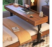 Tavolino da Letto Regolabile,Scrivania per Computer Portatile,Tavolo Servitore Con Ruote,Tavolino da Letto Colazione,per il lavoro, il tempo libero e la ristorazione(A,180x40x68cm/70.8x15.7x26.8")