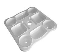 Tavolino da Ombrellone Supporto Porta oggetti vassoio con 8 Scomparti Portaoggetti da Spiaggia Piscina Giardino tavolo quadrato 37x37 cm Bicchieri Occhiali Chiavi