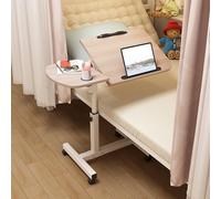 Tavolino da ospedale regolabile sopra il letto, moderno comodino mobile tavolino snack tavolino regolabile vassoio letto tavolino con ruote per divano camera da letto soggiorno ufficio (nero)