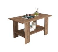 Tavolino da Salotto 100x55x55 cm con Ripiano Inferiore, Design Moderno in Nobilitato, Disponibile in 4 Colorazioni TG10 (Marrone)