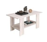 Tavolino da Salotto 100x55x55 cm con Ripiano Inferiore, Design Moderno in Nobilitato, Disponibile in 4 Colorazioni TG10 (Bianco legno)