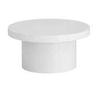 Tavolino da salotto, 60 x 60 x 30 cm, bianco lucido, moderno, design rotondo, a forma di fungo, tavolino piccolo