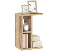 Tavolino da Salotto a Forma di C 40x30x60 cm con 3 Ripiani Marrone