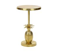 Tavolino da salotto ananas pezzo rotondo metallo oro 29 cm Pannouvre