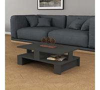 Tavolino da Salotto Antracite Doppio ripiano Mansu