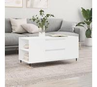 Tavolino da Salotto Bianco 102x44,5x50 cm in Legno Multistrato Tavolino Divano Laterale Comodino Piccolo Tavolini Da Salotto Moderni Tavolino Da Salotto Moderno per Balcone Camera Salotto Interno