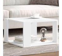 Tavolino da salotto, bianco, 51,5 x 51,5 x 30 cm, in legno di legno, tavolino quadrato con vano portaoggetti, moderno per soggiorno, facile da pulire, elevata capacità di carico