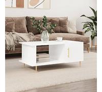 Tavolino da Salotto Bianco Lucido 90x50x40 cm Legno Multistrato Tavolino Da Divano Laterale Comodino Piccolo Comodino Stretto Tavolino Basso Da Salotto per Camera Da Letto Giardino Soggiorno Balcone