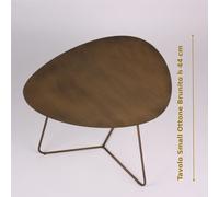 Tavolino da salotto forma ovoidale SMALL design moderno dimensioni 54x48x 44 h cm - peso 6,8 kg Stile moderno colore Ottone Brunito ottone
