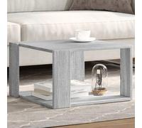 Tavolino da salotto grigio rovere Sonoma 51,5 x 51,5 x 30 cm, in legno quadrato, con vano portaoggetti, moderno tavolino per soggiorno, durevole