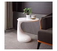 Tavolino da salotto in ABS da 19,6 x 21,6 pollici, tavolino rotondo piccolo, tavolino per casa e ufficio, tavolino da letto, tavolino da divano, per soggiorno, camera da letto a