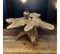 Tavolino Da Salotto In Legno Di Teak A Forma Di Tronco D'Albero In Radica