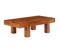 Tavolino da salotto in legno massello di acacia, finitura color miele, 100 x 50 x 30 cm, robusto tavolo da soggiorno in stile retrò, realizzato a mano, durevole