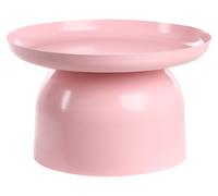 Beliani Tavolino da salotto in metallo rotondo rosa pastello