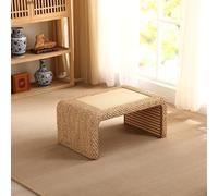 Tavolino da salotto in rattan intrecciato a mano, tavolo basso in stile giapponese, tavolo portatile in bambù per tatami per soggiorno, ufficio e decorazione della casa