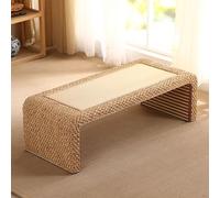 Tavolino da salotto in rattan intrecciato a mano, tavolo basso in stile giapponese, tavolo portatile in bambù per tatami per soggiorno, ufficio e decorazione della casa